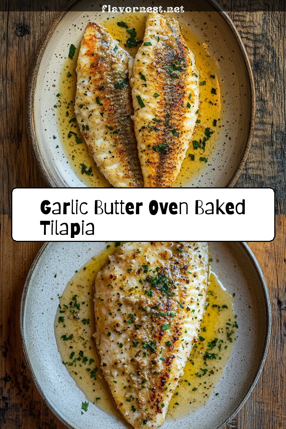 garlic butter oven baked tilapia pin
