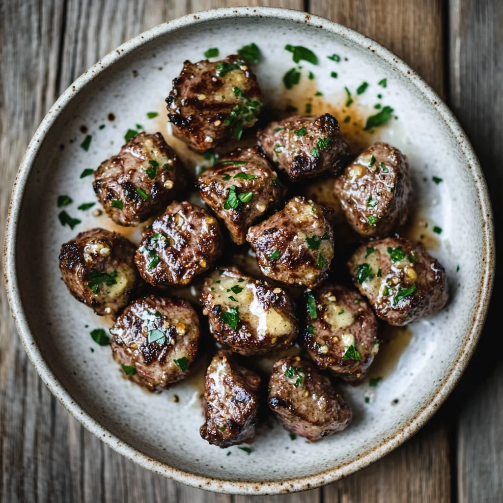 garlic butter steak bites in the air fryer serving suggestion