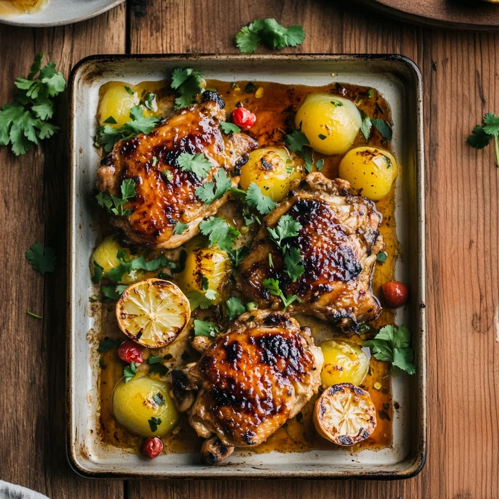 hawaiian chicken sheet pan