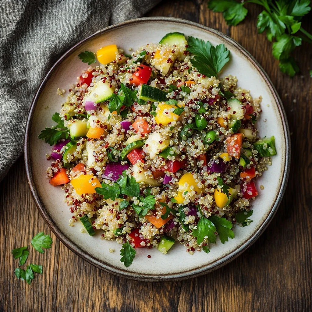 healthy quinoa salad with veggies ingredients