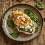 healthy spinach and feta stuffed chicken
