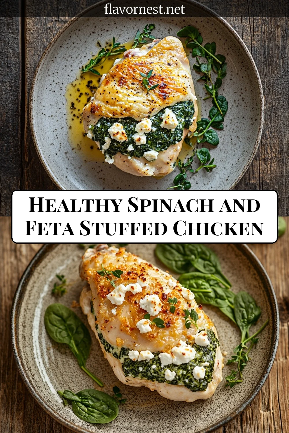 healthy spinach and feta stuffed chicken pin