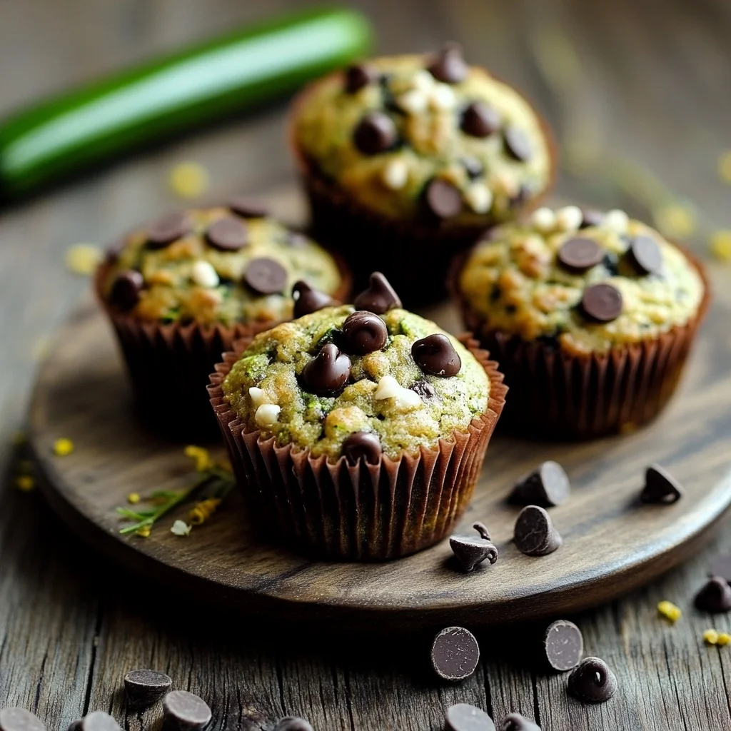 healthy zucchini muffins with chocolate chips