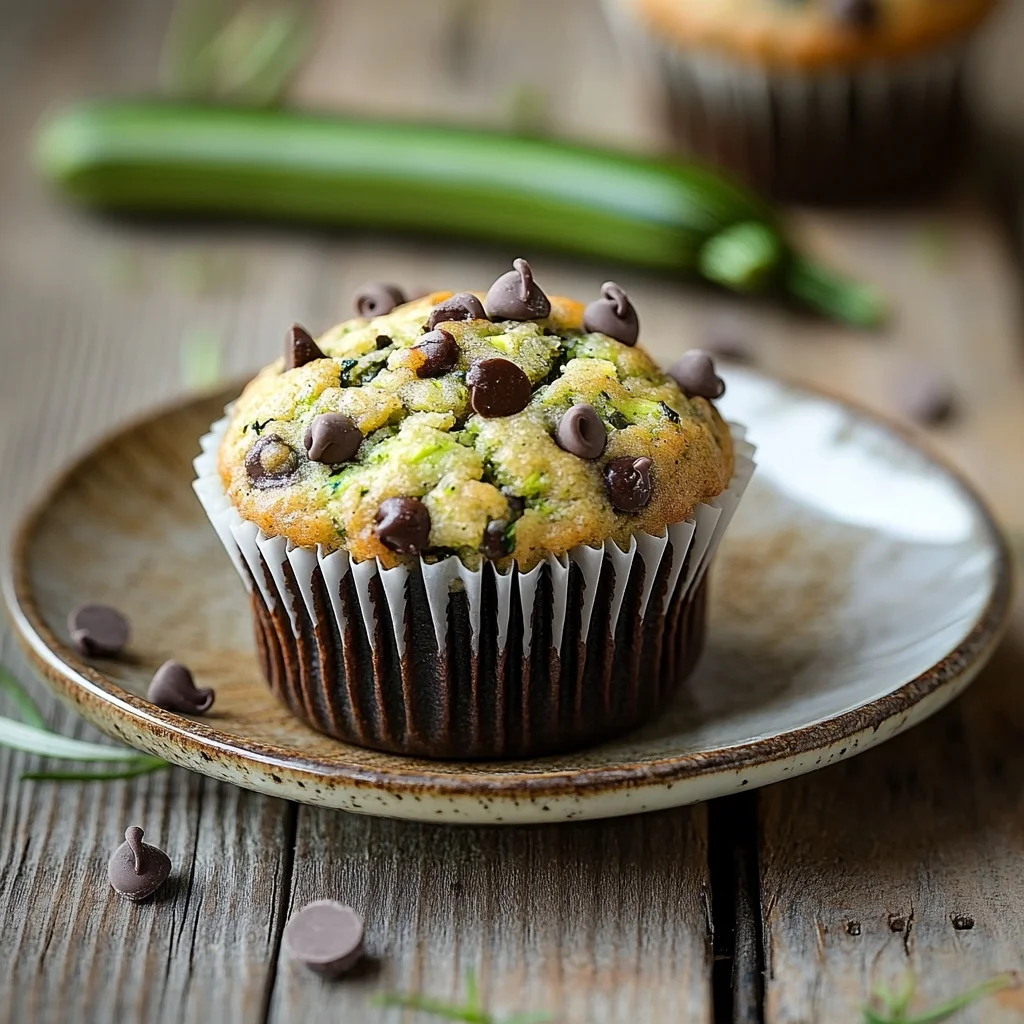 healthy zucchini muffins with chocolate chips serving suggestion