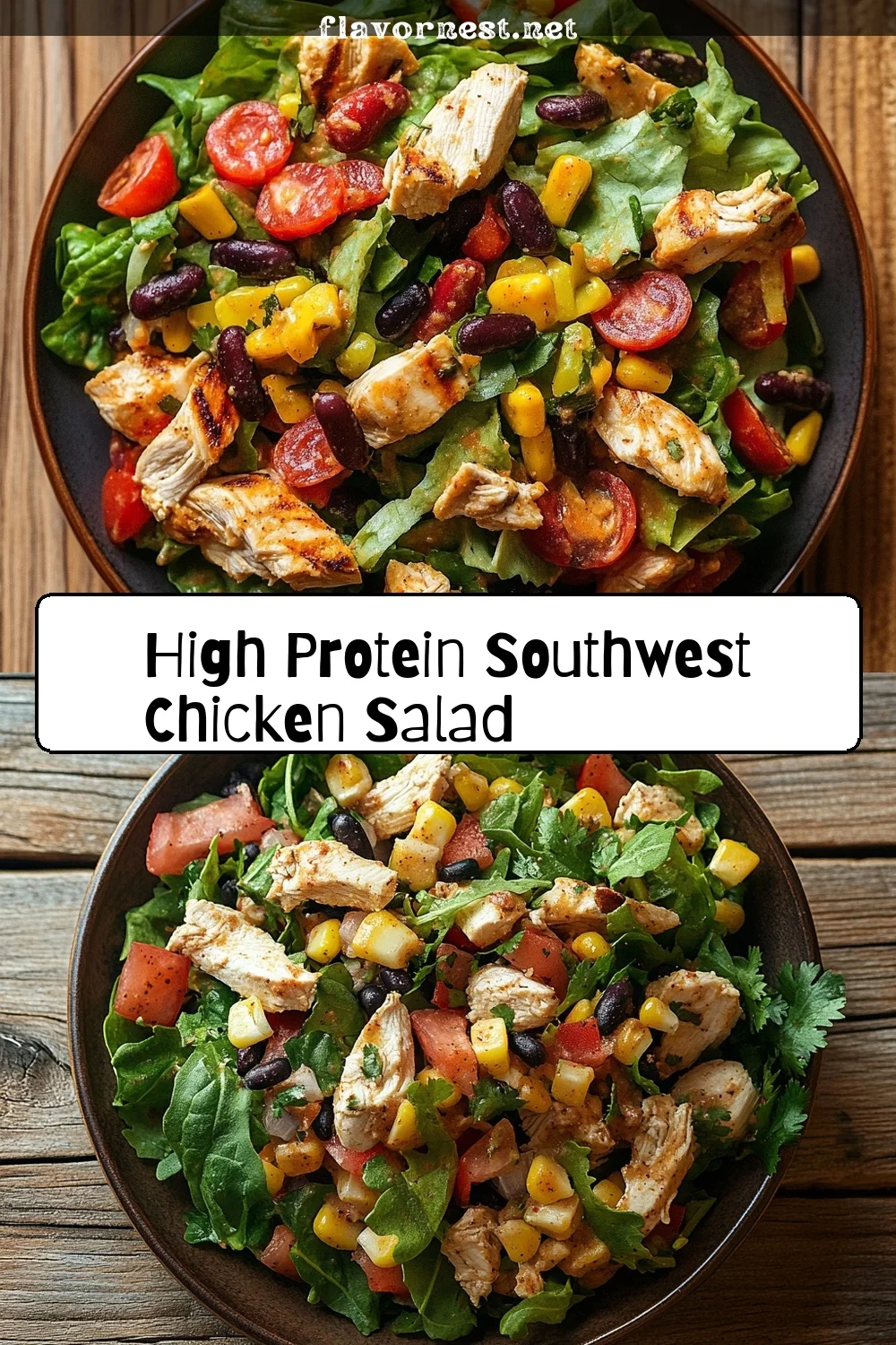 high protein southwest chicken salad pin