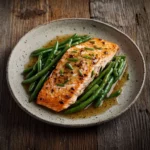 honey garlic salmon with green beans