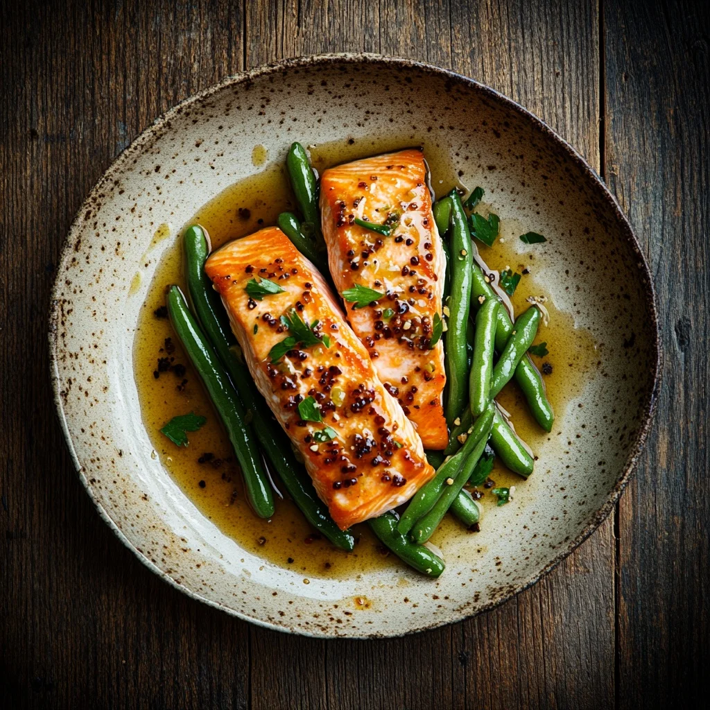 honey garlic salmon with green beans serving suggestion