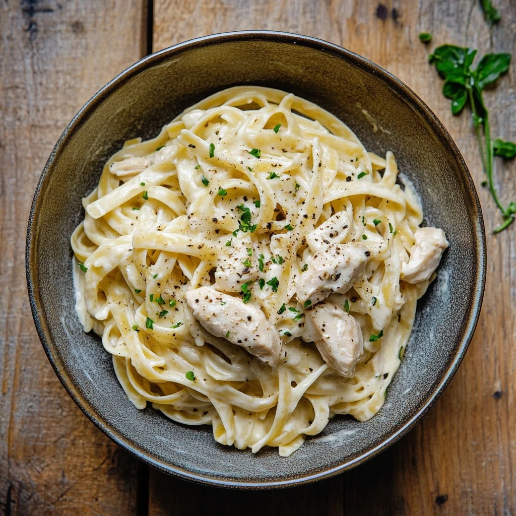 one pot chicken alfredo pasta