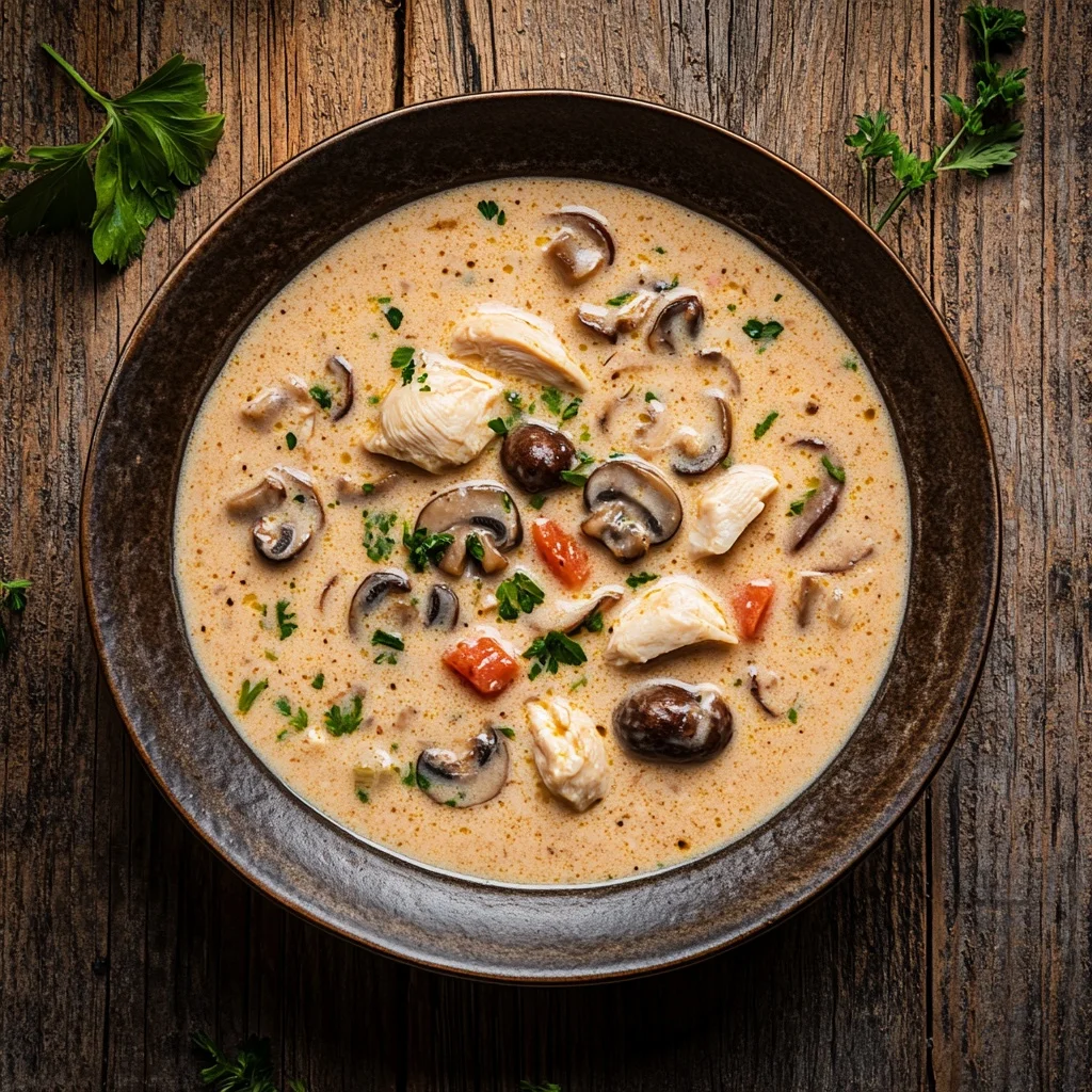 one pot creamy chicken and mushroom soup serving suggestion