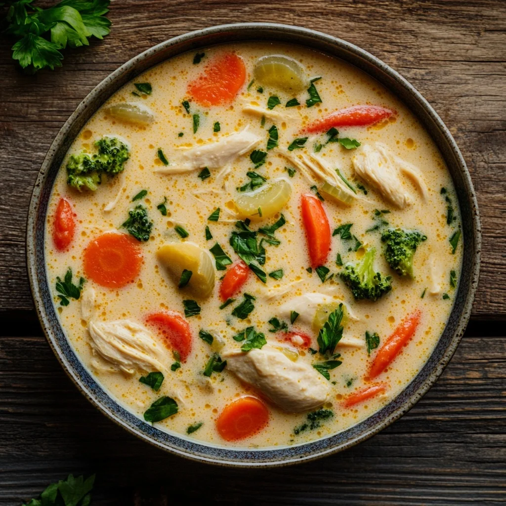 one pot creamy chicken and vegetable soup