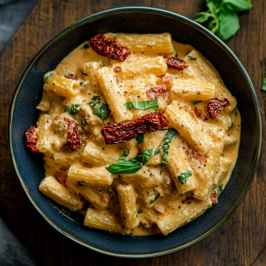 one pot creamy sun dried tomato pasta ingredients