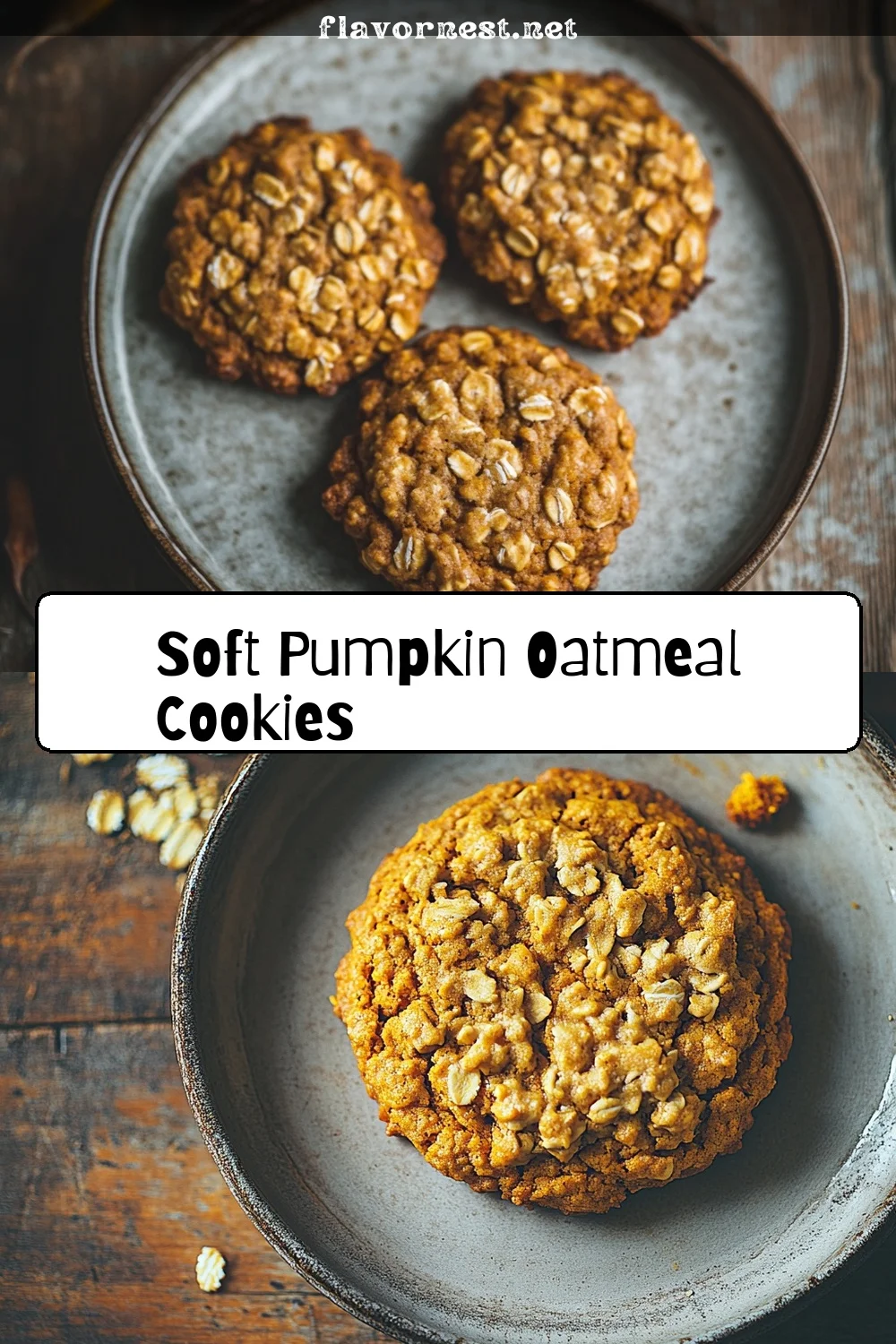 pumpkin oatmeal cookies recipe pin