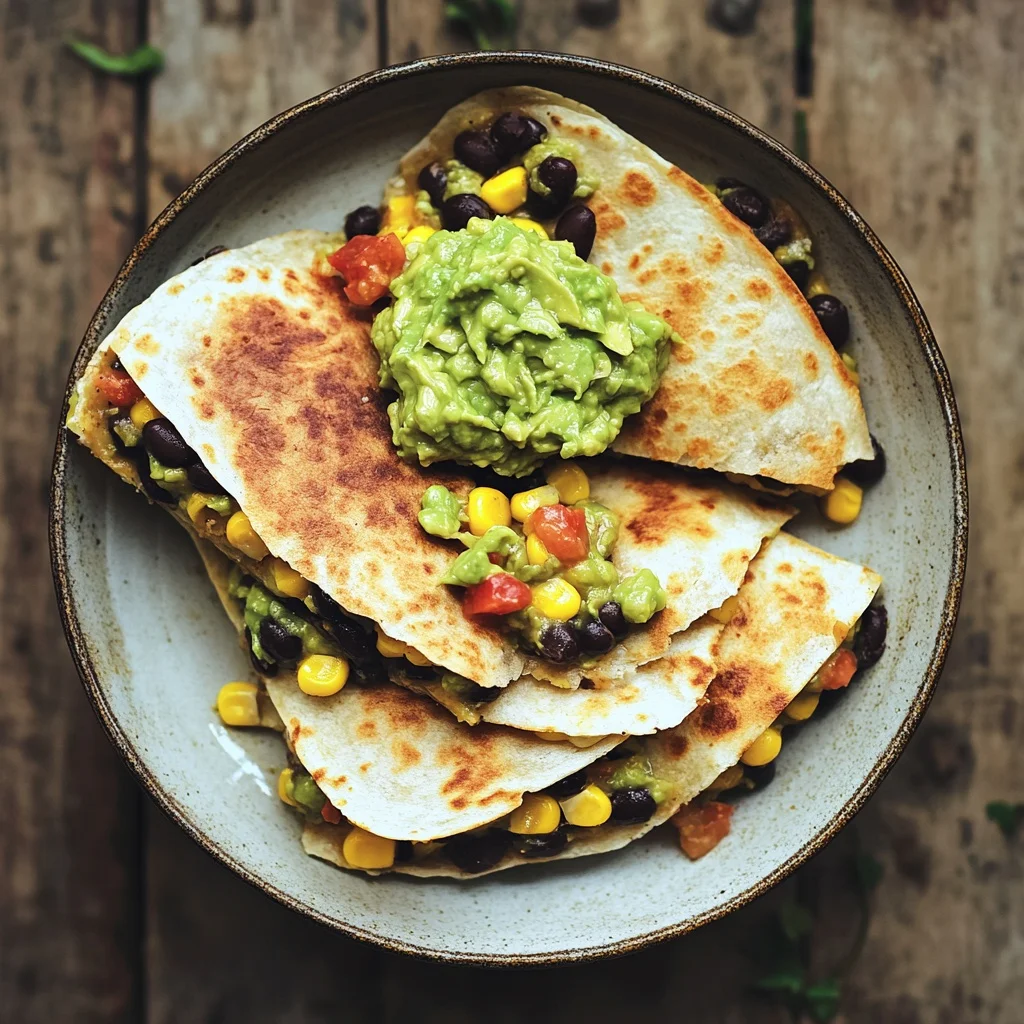 quick black bean and corn quesadillas with guacamole ingredients
