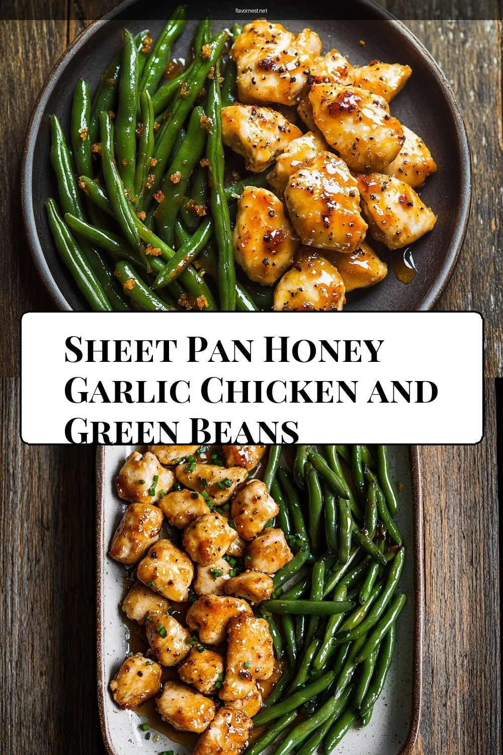 sheet pan honey garlic chicken and green beans pin