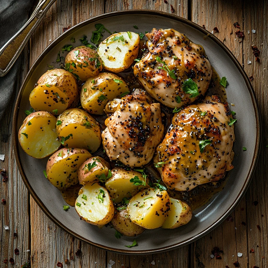 sheet pan honey mustard chicken and potatoes