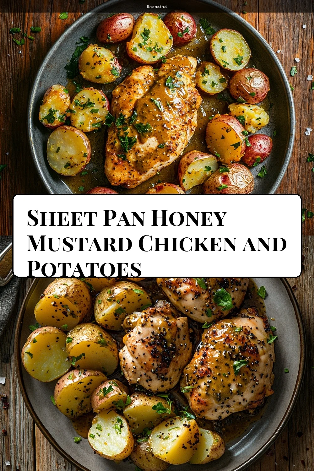 sheet pan honey mustard chicken and potatoes pin