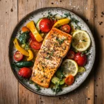 sheet pan lemon pepper salmon and veggies