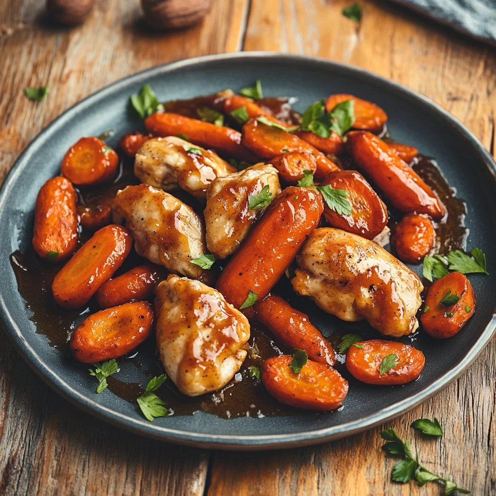 sheet pan maple glazed carrots and chicken