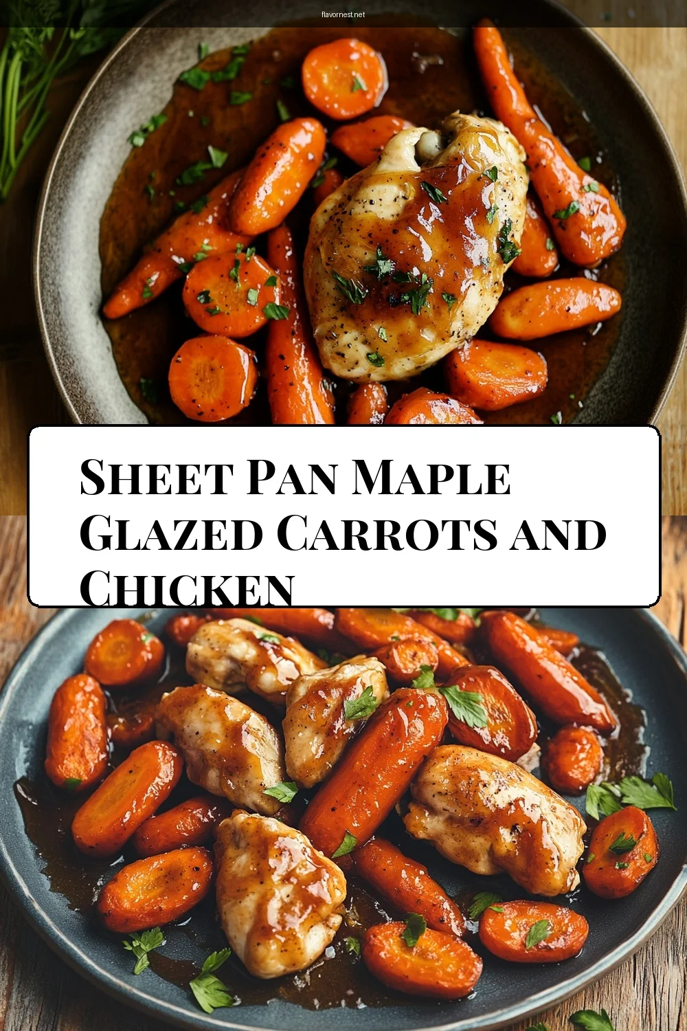 sheet pan maple glazed carrots and chicken pin