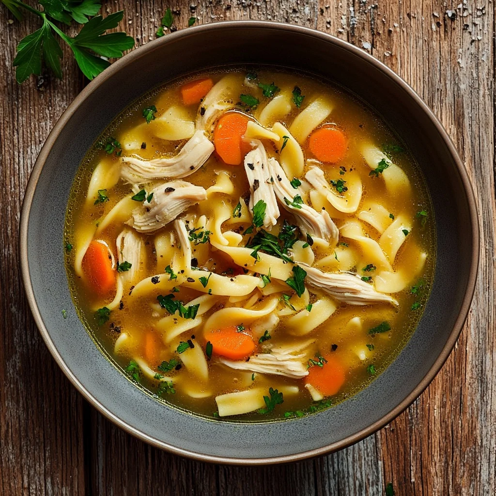 slow cooker chicken noodle soup serving suggestion