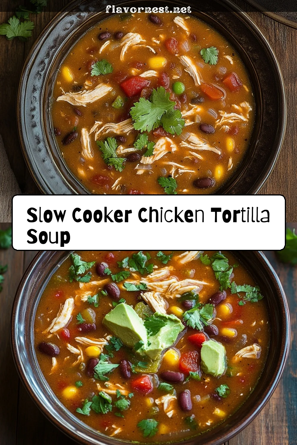slow cooker chicken tortilla soup pin