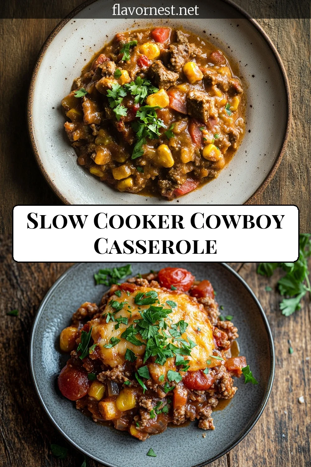 slow cooker cowboy casserole pin