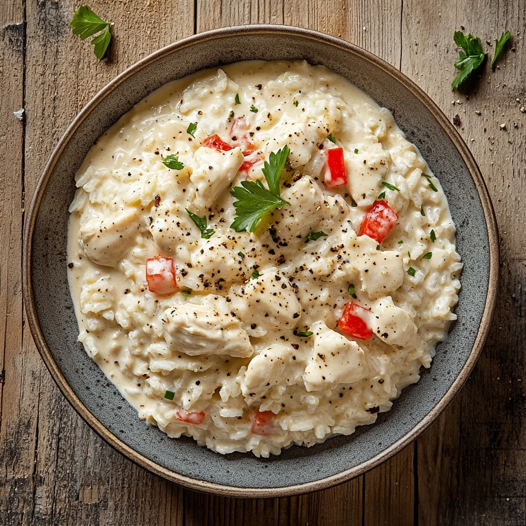 slow cooker creamy chicken and rice serving suggestion