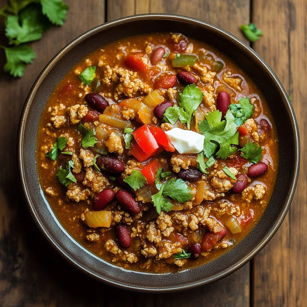 slow cooker turkey chili (no beans)