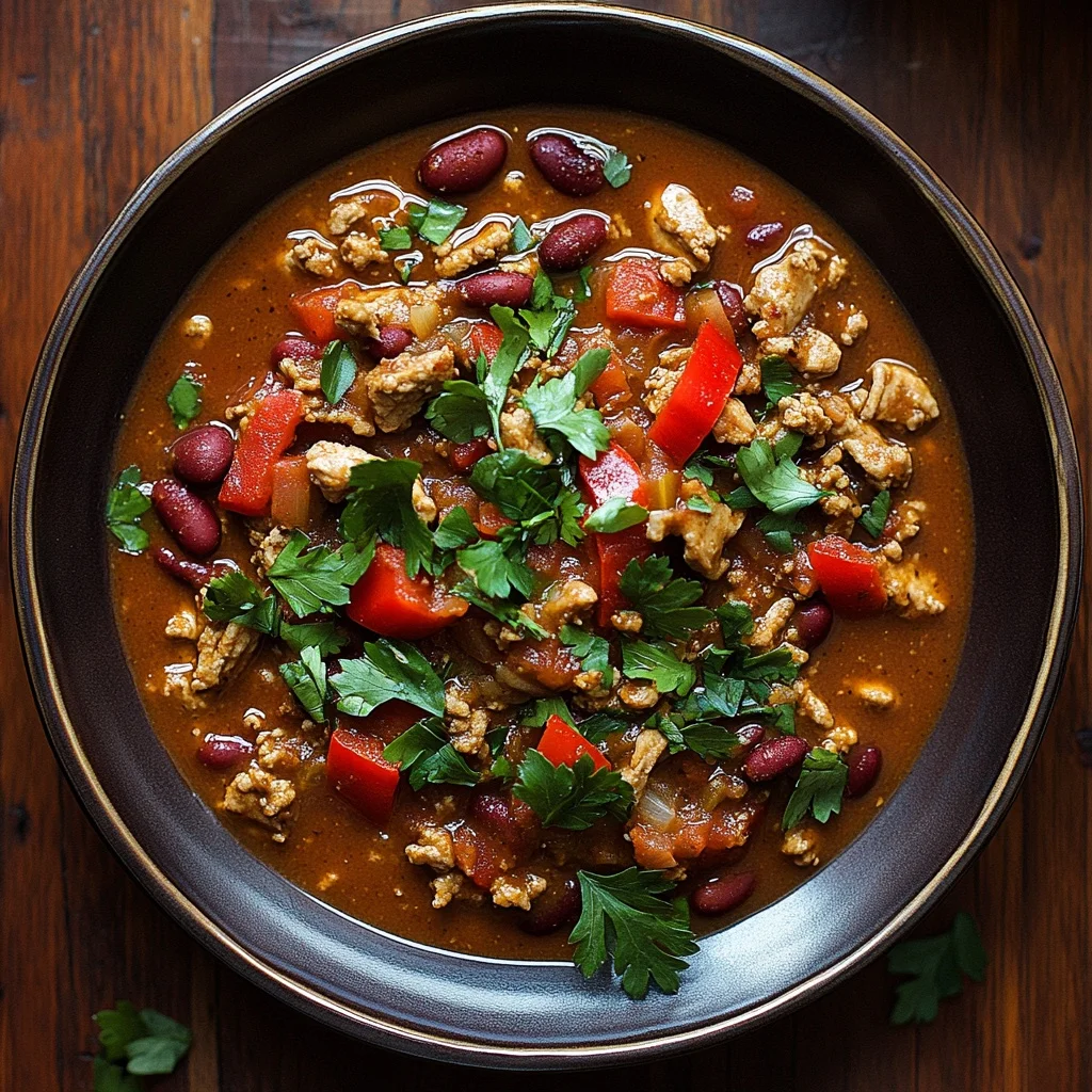 slow cooker turkey chili (no beans) serving suggestion