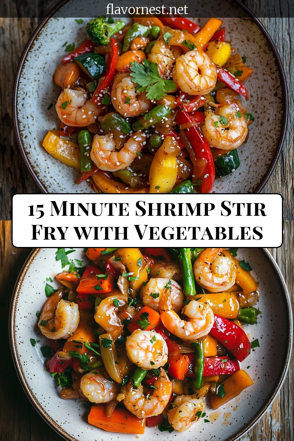 15 minute shrimp stir fry with vegetables pin