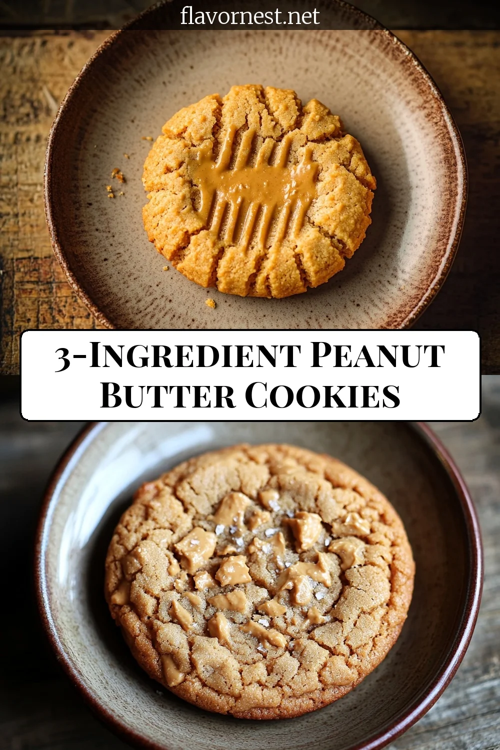 3-ingredient peanut butter cookies pin