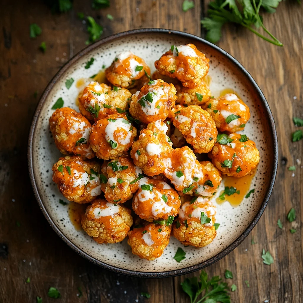 air fryer buffalo cauliflower bites