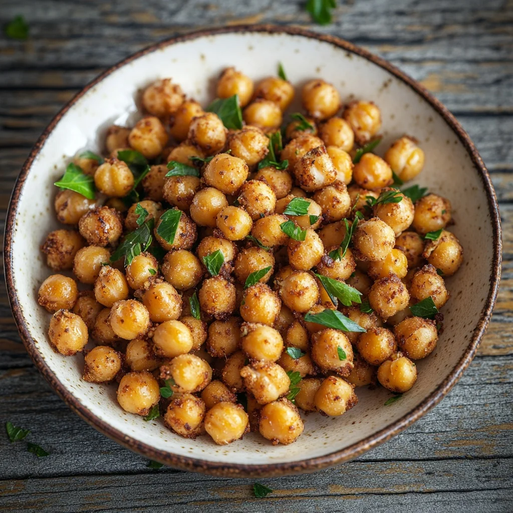 air fryer crispy chickpeas serving suggestion