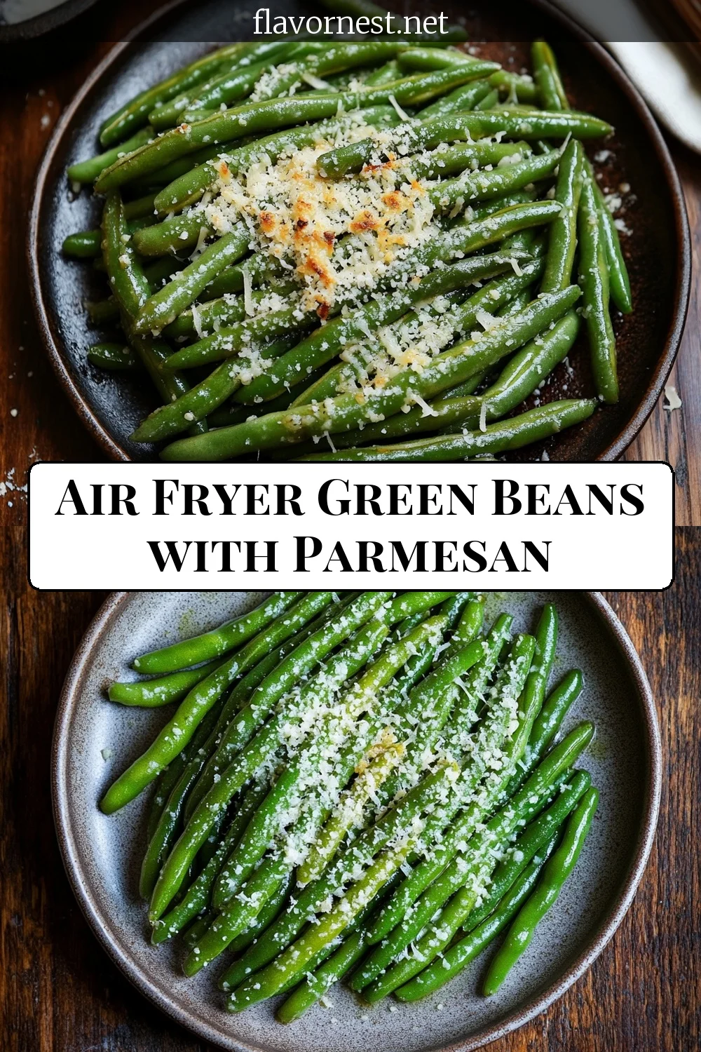 air fryer green beans with parmesan pin