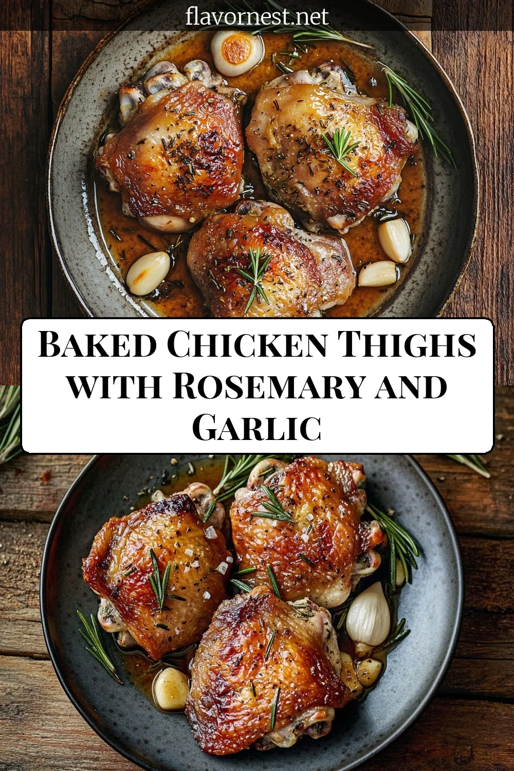 baked chicken thighs with rosemary and garlic pin