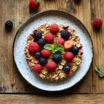 baked oatmeal with berries