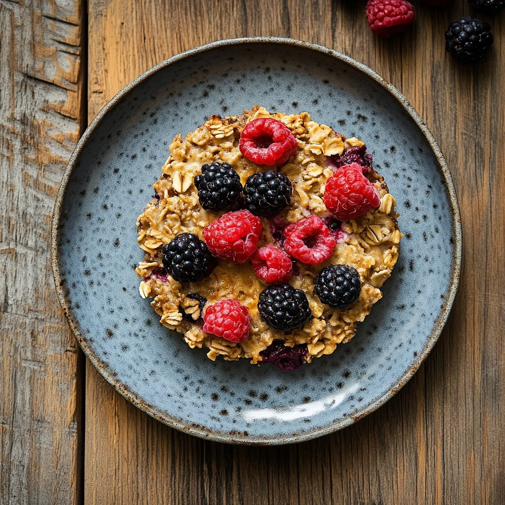 baked oatmeal with berries serving suggestion