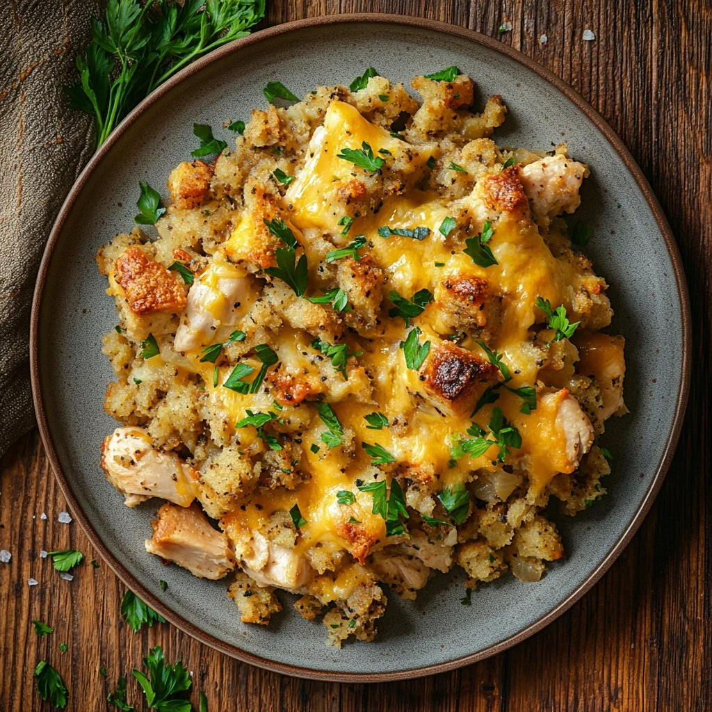 cheesy chicken and stuffing casserole ingredients