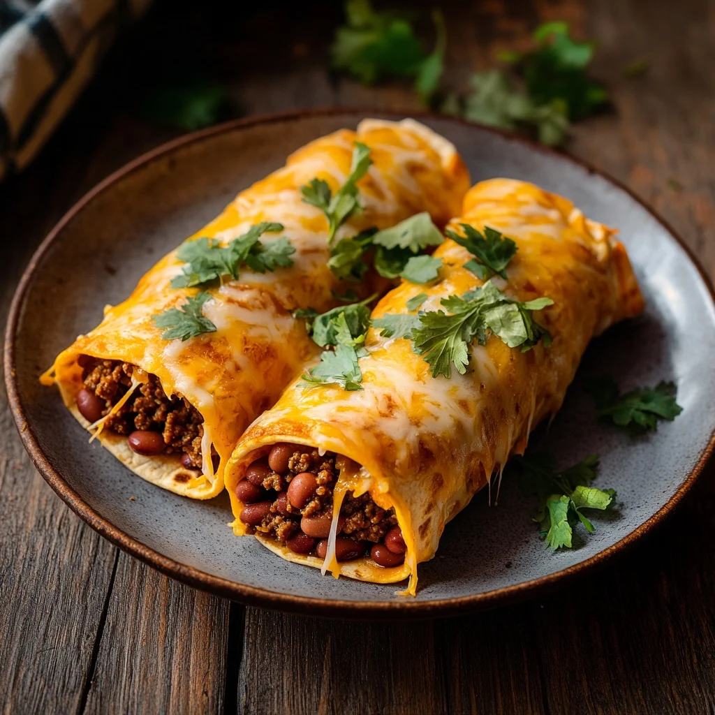 cheesy ground beef and bean burritos ingredients