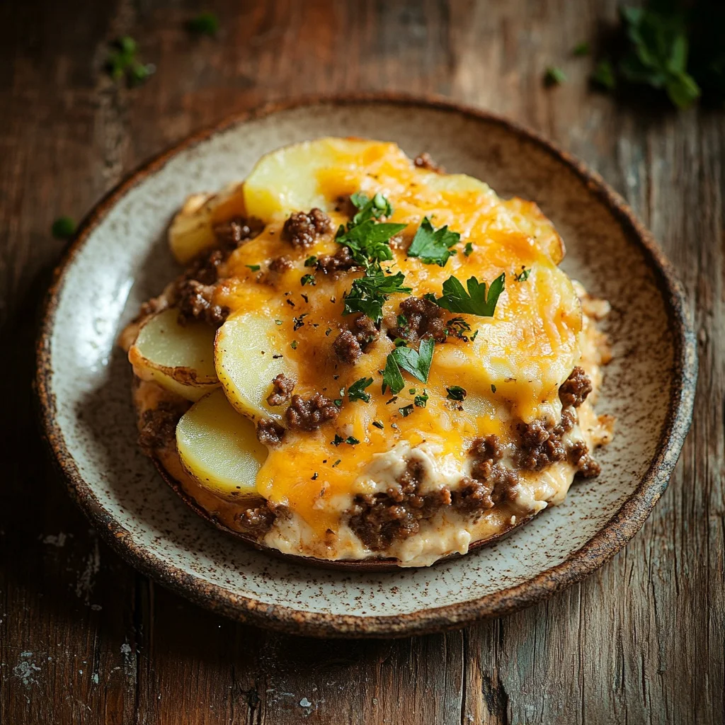 cheesy ground beef and potato casserole
