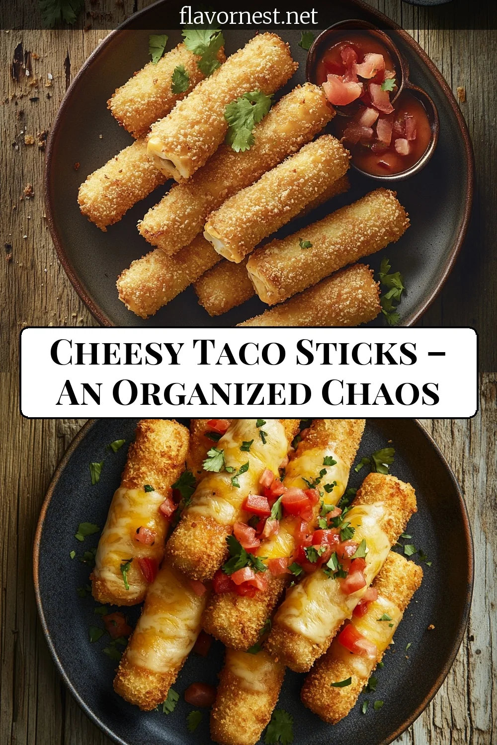 cheesy taco sticks - an organized chaos pin