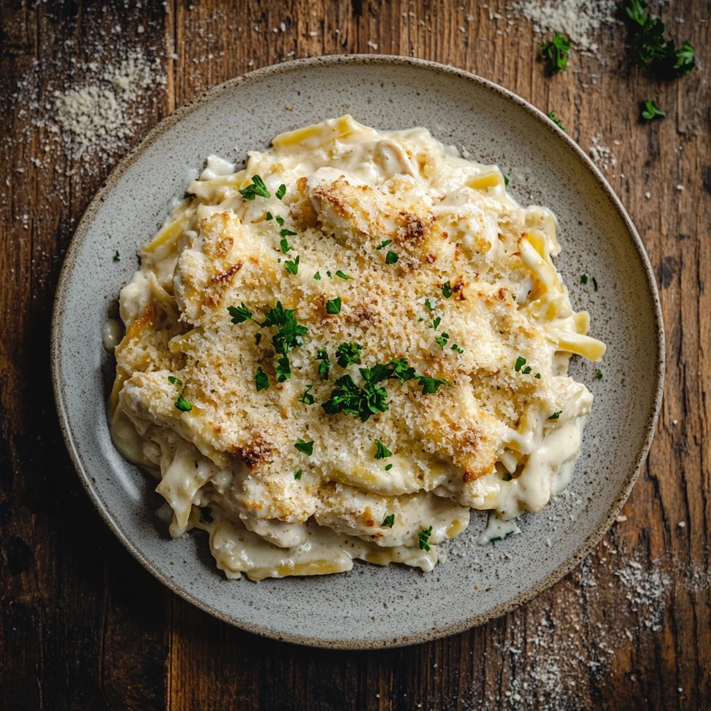 classic chicken alfredo bake serving suggestion