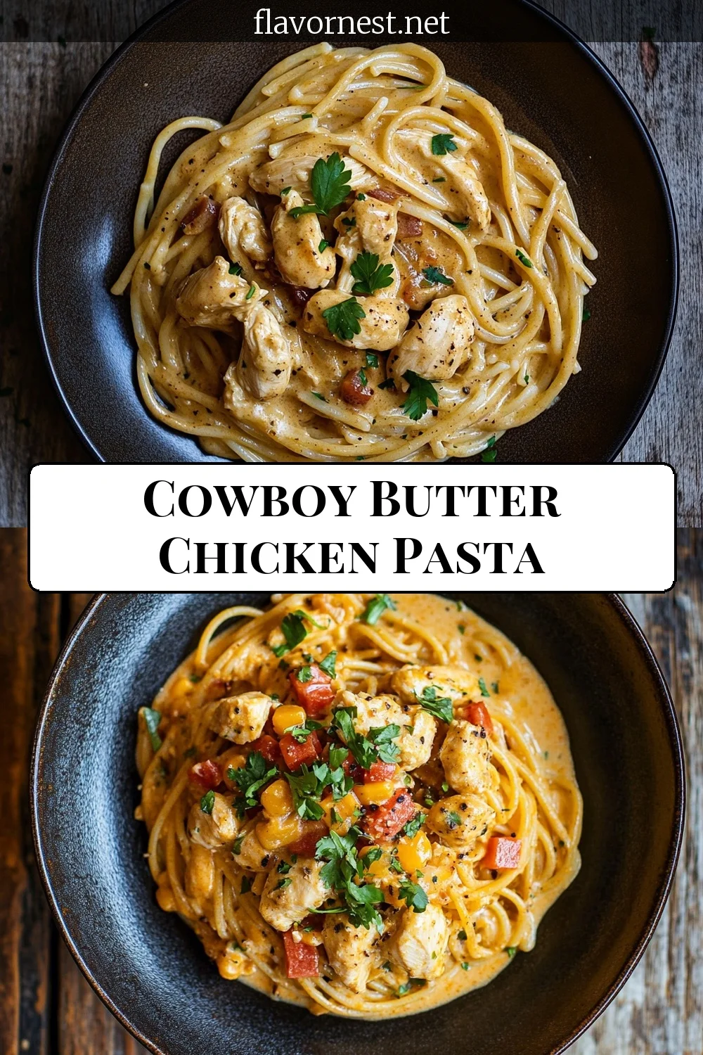cowboy butter chicken pasta pin