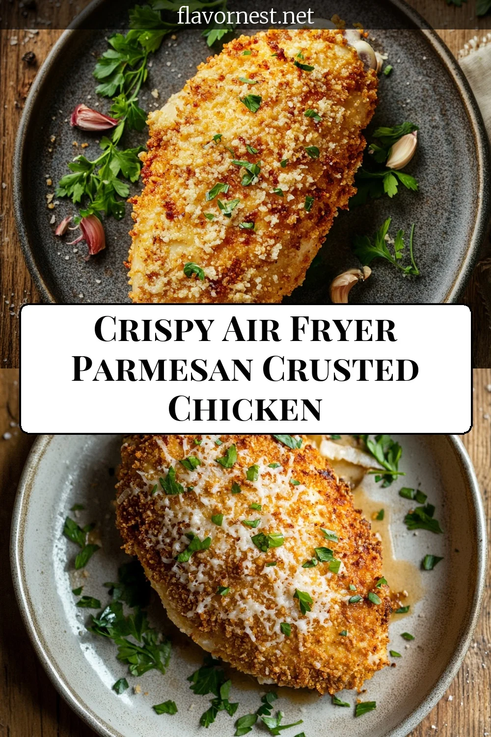 crispy air fryer parmesan crusted chicken pin