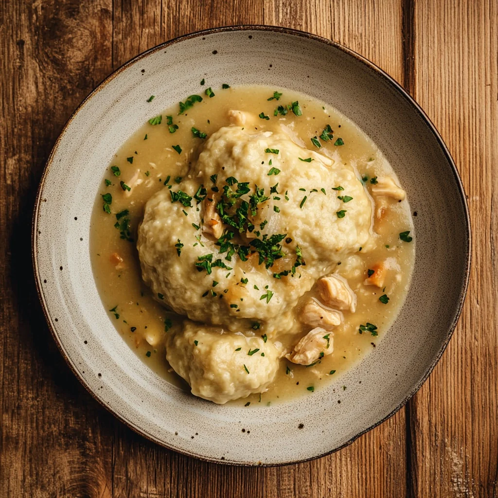 easy homemade chicken and dumplings serving suggestion