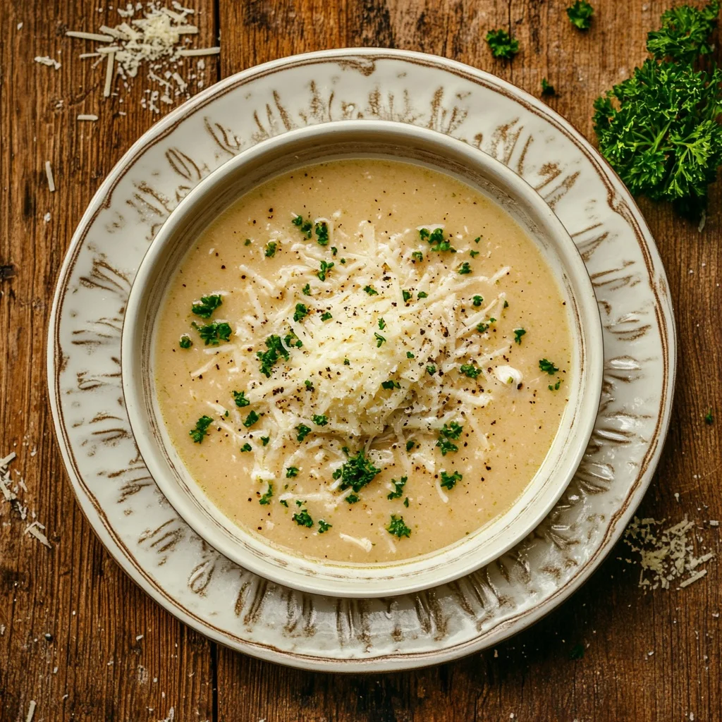 garlic parmesan chicken soup serving suggestion