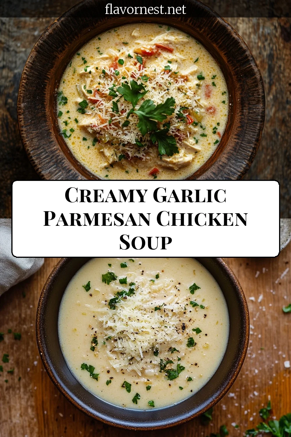 garlic parmesan chicken soup pin