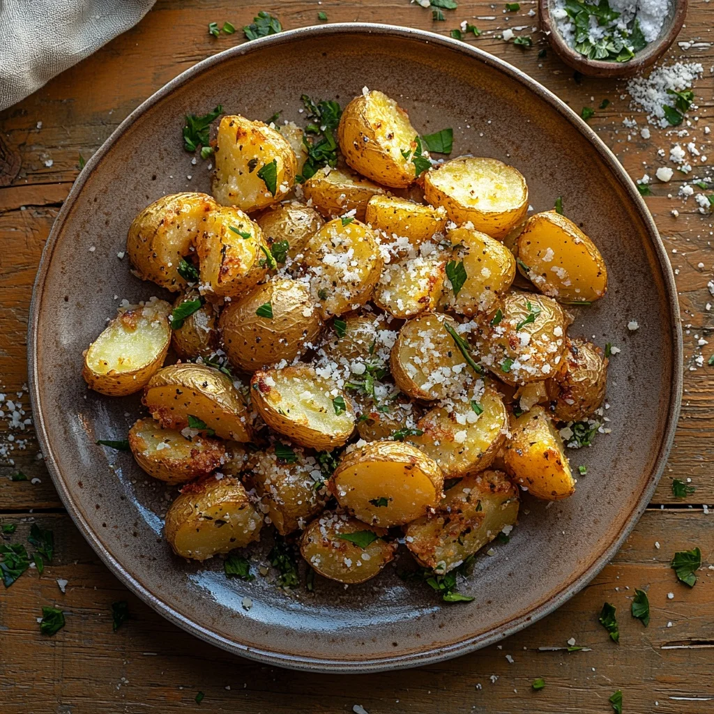 garlic parmesan roasted potatoes serving suggestion