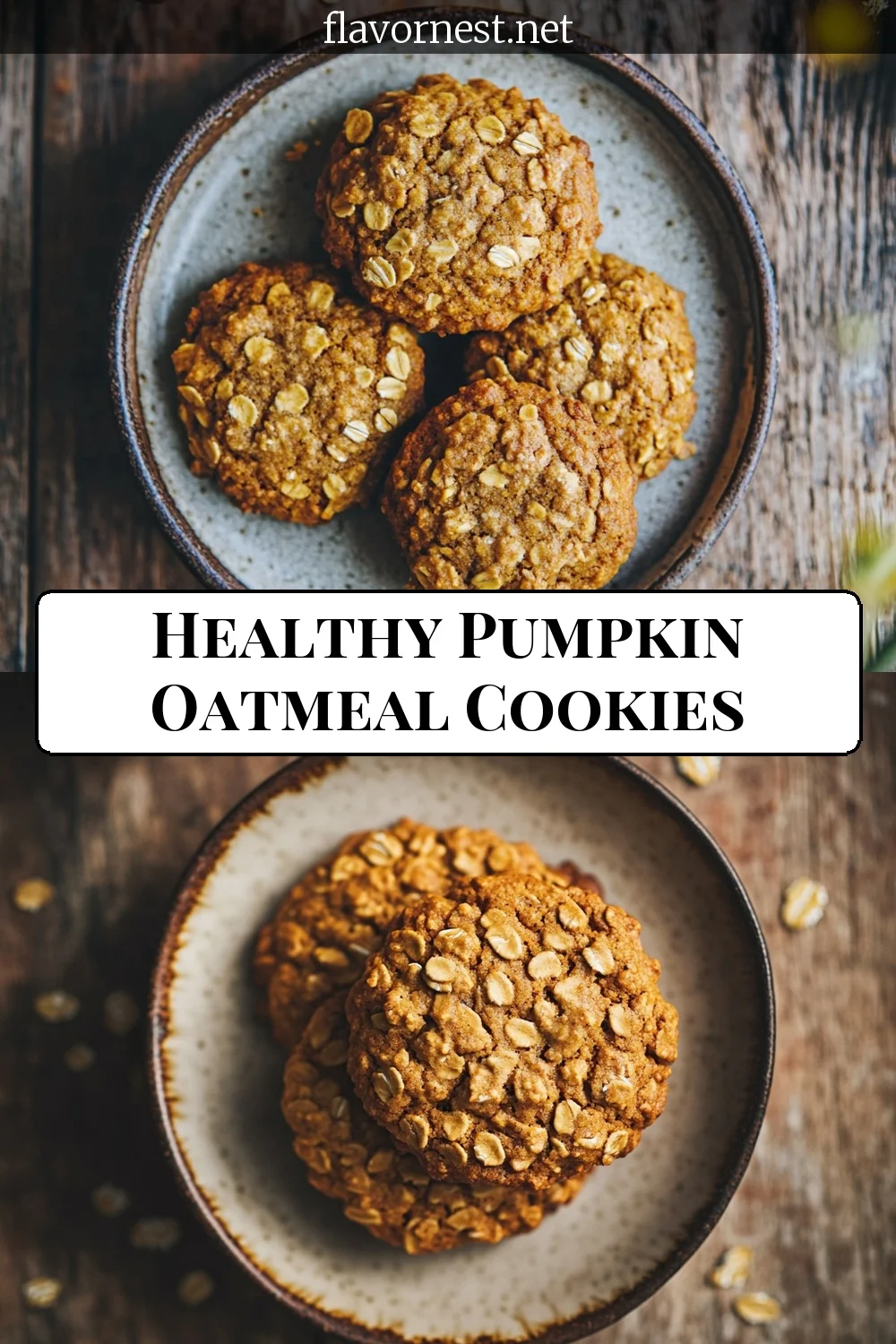 healthy pumpkin oatmeal cookies pin