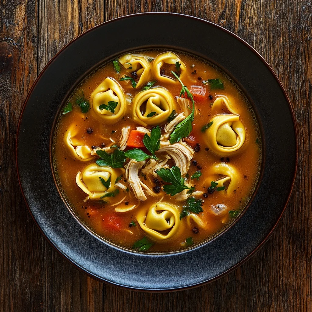 image for cozy chicken tortellini soup serving suggestion